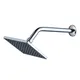 Regadera ABS Acquabela Bolzano Cuadrada Cromada 6" Brazo 30cm 1 Función